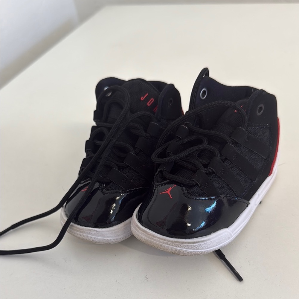 Jordan Black and Red High-Top Sneakers - Picture 2 of 3